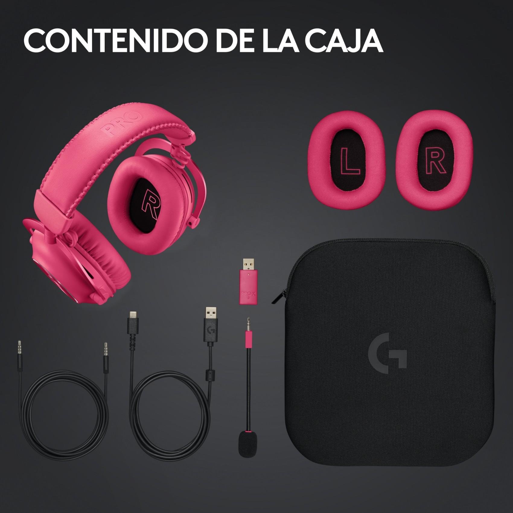 Logitech G PRO X 2 LIGHTSPEED Auriculares Inalámbricos Bluetooth Gaming  Magenta