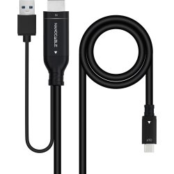 Nanocable Cable Conversor HDMI a USB-C, Negro, 1.8 m Nanocable Cable Conversor HDMI a USB-C, Negro, 1.8 m | 10.15.4354 | 8433281014770 | Hay 1 unidades en almacén