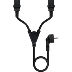 Nanocable Cable de Alimentación CEE7/M a 2xC13/H, Negro, 3  | 10.22.0100-L300 | 8433281015302 | Hay 3 unidades en almacén