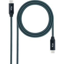 Nanocable Cable USB 3.2 Gen2x2 20Gbps 5A/100W 4K/60Hz USB-C/M-USB-C/M, Gris/Negro, 1.5 m Nanocable Cable USB 3.2 Gen2x2 20Gbps 5A/100W 4K/60Hz USB-C/ | 10.01.4301-L150-COMB | 8433281012813 | Hay 10 unidades en almacén