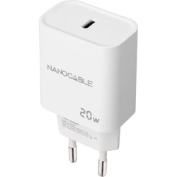 Nanocable Cargador USB-C PD 20W, Blanco | 10.10.2005 | 8433281015135 | Hay 4 unidades en almacén
