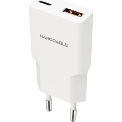 Nanocable Cargador USB-C/PD 30W + USB-A/QC 30W, Blanco Nanocable Cargador USB-C/PD 30W + USB-A/QC 30W, Blanco | 10.10.2028 | 8433281016590 | Hay 5 unidades en almacén
