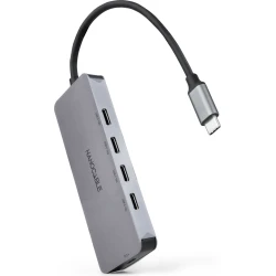 Nanocable Hub USB-C macho a 4 x USB-C hembra + USB-C PD 100W, Aluminio 10 cm, Gris Nanocable Hub USB-C macho a 4 x USB-C hembra + USB-C PD 100W | 10.16.4505 | 8433281014992 | Hay 1 unidades en almacén