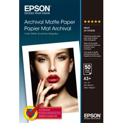 Papel Epson Archival Matte Paper, DIN A3+, 189 g/m², 50 hoj | C13S041340 | 0010343830059 | Hay 1 unidades en almacén