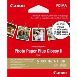 PAPEL FOTOGRAFICO CANON 9X9CM 20 HOJAS 265GR/M2 BRILLO II PL | 2311B070 | 4549292136135 | Hay 28 unidades en almacén