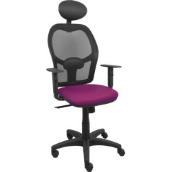 Piqueras y Crespo Silla Alocén malla negra asiento similpiel morado brazos regulables cabecero fijo Piqueras y Crespo Silla Alocén malla negra asiento similpie | 345SM840SP760B10CRNC | 8436586629052 | Hay 5 unidades en almacén