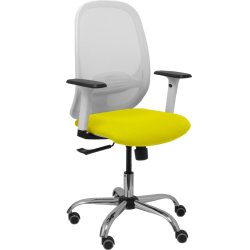Piqueras y Crespo Silla Cilanco blanca malla blanca asiento bali amarillo brazo regulable base cromada ruedas de parqué Piqueras y Crespo Silla Cilanco blanca malla blanca asiento | 354SBM10B100B354CRRP | 8436586629175 | Hay 6 unidades en almacén