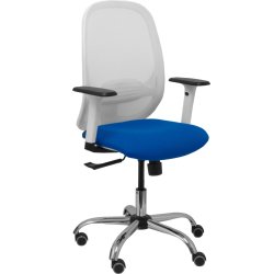Piqueras y Crespo Silla Cilanco blanca malla blanca asiento bali azul brazo regulable base cromada ruedas de parque Piqueras y Crespo Silla Cilanco blanca malla blanca asiento | 354SBM10B229B354CRRP | 8436586629205 | Hay 6 unidades en almacén