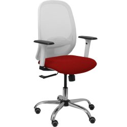 Piqueras y Crespo Silla Cilanco blanca malla blanca asiento bali granate brazo regulable base cromada ruedas de parque Piqueras y Crespo Silla Cilanco blanca malla blanca asiento | 354SBM10B933B354CRRP | 8436586629298 | Hay 6 unidades en almacén