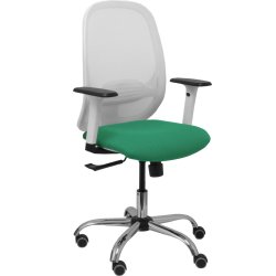 Piqueras y Crespo Silla Cilanco blanca malla blanca asiento bali verde esmeralda brazo regulable base cromada ruedas de parque Piqueras y Crespo Silla Cilanco blanca malla blanca asiento | 354SBM10B456B354CRRP | 8436586629250 | Hay 6 unidades en almacén