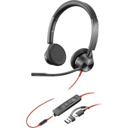 POLY Auriculares estéreo Blackwire 3325 USB-C + Conector de 3,5 mm + Adaptador USB-C/A POLY Auriculares estéreo Blackwire 3325 USB-C + Conector de | 8X221AA | 0197498429144 | Hay 44 unidades en almacén