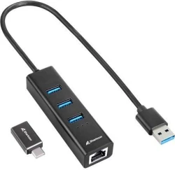 Sharkoon HUB 3X USB 3.2 +RJ45 ALU BLACK 3-PORT USB 3.2 GEN 1. USB 3.2 Gen 1 (3.1 Gen 1) Type-C 5000 Mbit/s Negro Sharkoon HUB 3X USB 3.2 +RJ45 ALU BLACK 3-PORT USB 3.2 GEN 1 | 4044951037575 | 4044951037575 | Hay 4 unidades en almacén