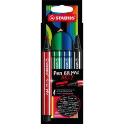 STABILO Pen 68 MAX rotulador Negro, Azul, Rojo 4 pieza(s) | 4006381589994 | 4006381589994 | Hay 3 unidades en almacén