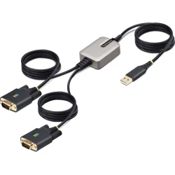 StarTech.com 2P6FFC-USB-SERIAL cambiador de género para cable USB-A 2 x DB-9 RS-232 Negro, Gris StarTech.com 2P6FFC-USB-SERIAL cambiador de género para cab | 0065030898379 | Hay 5 unidades en almacén