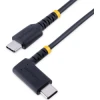 StarTech.com Cable 30cm USB C Acodado - en Íngulo Recto - PD 60W - 3A - Cable USB-C de Carga Rápida - de Alta Resistencia - USB 2.0 Tipo C - Fibra d | (1)