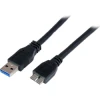 StarTech.com Cable Certificado 1m USB 3.0 Super Speed SS Micro USB B Macho a USB A Macho Adaptador - Negro | (1)