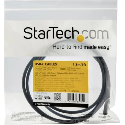 StarTech.com Cable de 1.8m USB-C a USB-C con capacidad para Entrega de Alimentac | USB315C5C6 | 0065030879941 [1 de 5]