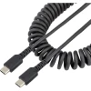 StarTech.com Cable de 1m de Carga USB C a USB C, Cable USB Tipo C Rizado de Carga Rápida y Servicio Pesado, Cable USB 2.0 USBC, de Fibra de Aramida R | (1)