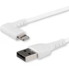 StarTech.com Cable de 1m Lightning Angulo Acodado a USB Tipo-A - Certificado MFI - Blanco RUSBLTMM1MWR | (1)