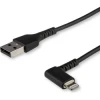 StarTech.com Cable de 1m Lightning Angulo Acodado a USB tipo A Macho a Macho - Certificado MFI - Negro RUSBLTMM1MBR | (1)
