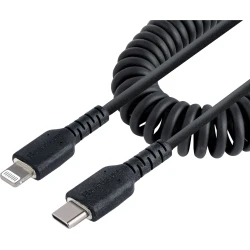 StarTech.com Cable de 50cm USB-C a Lightning MFi, Cable USB Tipo C Rizado de Car | RUSB2CLT50CMBC | 0065030893640 [1 de 7]