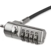 StarTech.com Cable de seguridad para portatil con bisagra giratoria con candado de combinacion de 4 digitos negro plata LTLOCK4D | (1)