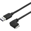 StarTech.com Cable delgado de 0.5m Micro USB 3.0 acodado a la derecha a USB A macho a macho negro | (1)