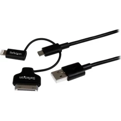 StarTech.com Cable Lightning, Dock de 30 pines o Micro USB a USB - 1m Color Negr | LTADUB1MB | 0065030859059 [1 de 6]