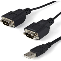 StarTech.com Cable USB a 2 Puertos Serie Serial RS232 DB9 Retención del Puerto  | ICUSB2322F | 0065030843492 [1 de 6]