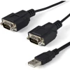 StarTech.com Cable USB a 2 Puertos Serie Serial RS232 DB9 Retención del Puerto de Asignación COM - 2.13m Negro | (1)
