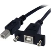 StarTech.com Cable USB de Montaje en Panel USB B macho a USB B hembra de 30cm - negro | (1)