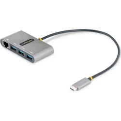 StarTech.com Hub Adaptador USB-C con Ethernet de 3 Puertos USB-A - Red Ethernet Gigabit RJ45 - USB 3.0 5Gb - Alimentado por el Bus - Cable de 30cm - L StarTech.com Hub Adaptador USB-C con Ethernet de 3 Puertos U | HB30C3A1GEA2 | 0065030897709 | Hay 6 unidades en almacén