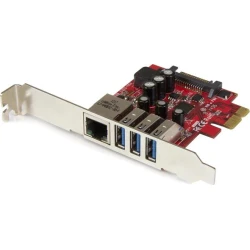 StarTech.com Tarjeta Adaptador de Red Ethernet Gigabit Combo con Hub Concentrado | PEXUSB3S3GE | 0065030860796 [1 de 5]