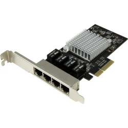 StarTech.com Tarjeta de Red PCI Express Ethernet Gigabit con 4 Puertos RJ45 Chip | ST4000SPEXI | 0065030861045 [1 de 4]