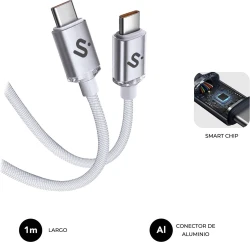 SUBBLIM CABLE OPTIMUS 60W C-C 1m WHITE | SUBCAB-C06010 | 8436586743550 | Hay 5 unidades en almacén