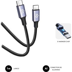 SUBBLIM CABLE PLUS 100W C-C 1m WHITE | SUBCAB-C10010 | 8436586743598 | Hay 102 unidades en almacén