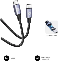 SUBBLIM CABLE PLUS 100W C-C 2m BLACK | SUBCAB-C10002 | 8436586743581 | Hay 1 unidades en almacén