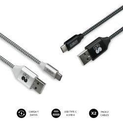 Subblim Pack 2 Cable Usb C Usb A 1 M Negro, Gris, Blanco | SUB-CAB-2TC001 | 8436586740641 | 8,22 euros