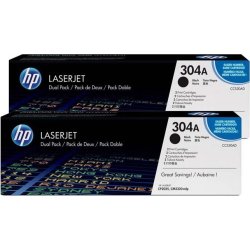 TONER HP 304A NEGRO PACK 2 CC530AD TONER HP 304A NEGRO PACK 2 CC530AD | 0884420242611 | Hay 2 unidades en almacén