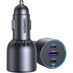 Ugreen 75W 3-Port Fast Car Charg gray Ordenador portátil, Teléfono móvil, Reloj inteligente, Tableta, Teléfono Gris Encendedor de cigarrillos Carg Ugreen 75W 3-Port Fast Car Charg gray Ordenador portátil, T | UG35024 | 6941876230242 | Hay 18 unidades en almacén