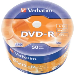 Verbatim DVD-R Matt Silver en Wrap Spindle (bobina envuelta) de 50 unidades Verbatim DVD-R Matt Silver en Wrap Spindle (bobina envuelta) | 43788 | 0023942437888 | Hay 4 unidades en almacén