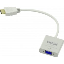 Vision cambiador de género para cable HDMI, VGA Blanco Vision cambiador de género para cable HDMI, VGA Blanco | TC-HDMIVGA | 4191274000004 | Hay 13 unidades en almacén