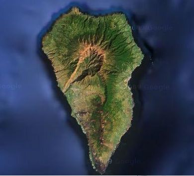 Foto satelite isla La Palma