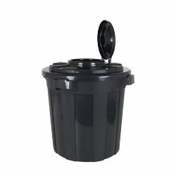 CUBO BASURA 50 LITROS CON TAPA Y ANCLAJE NEGRO | 854018 | 8001158926497