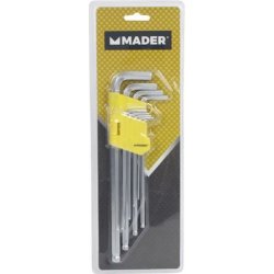 JUEGO LLAVES ALLEN LARGAS BOLA 9 PCS MADER | 61160 | 5602225611600