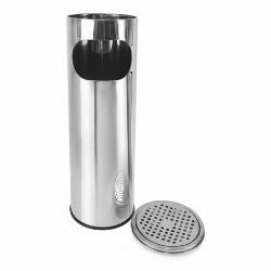 PAPELERA CON CENICERO ACERO INOX 59CM CONFORTIME más grande PAPELERA CON CENICERO ACERO INOX 59CM CONFORTIME | BY01061469142 | 1843377469142