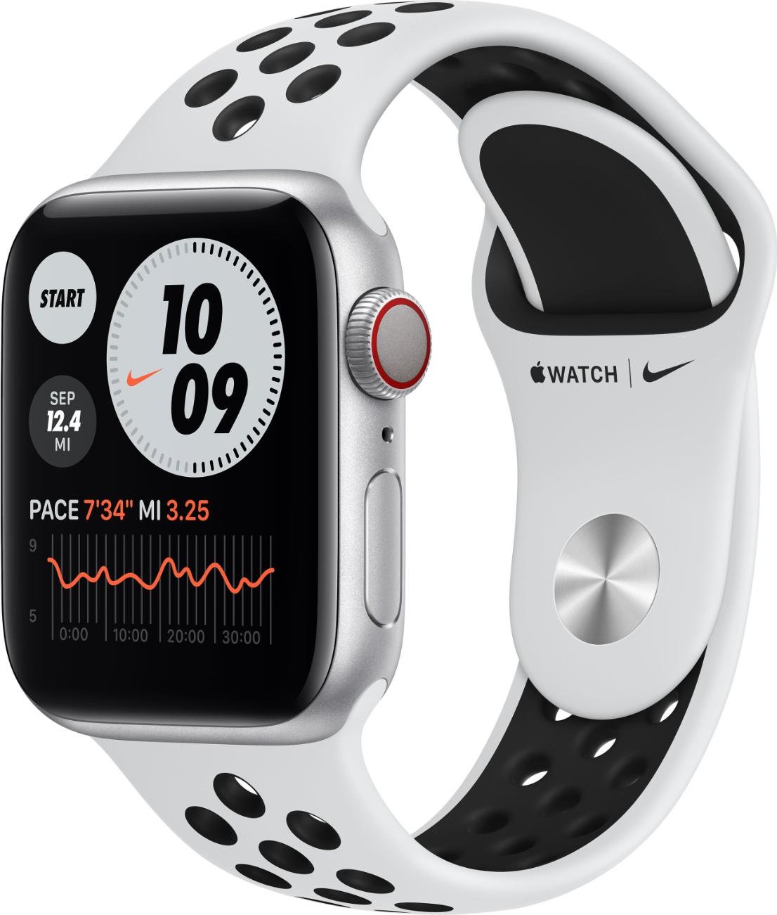 Tina pollo sangrado Comprar Apple Watch Nike Series 6 GPS + Cellular Caja aluminio Plata 40mm  Correa deportiva Platino puro/negr | M07C3TY/A | envío gratis
