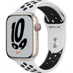 Imagen de Apple Watch Nike Series 7 GPS + Cellular Caja aluminio Blanco estrella 45mm Correa deportiva Platino puro/negra