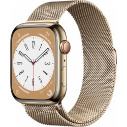 Imagen de Apple watch series 8 gps + cellular caja acero inoxidable oro 45mm pulsera milanese loop oro