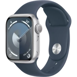 Apple Watch Series 9 GPS Caja de aluminio Plata de 41mm con Correa deportiva Azu | MR913QL/A | 0195949030260 [1 de 5]